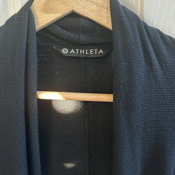 Athleta Cardigan Sweater Women Black Pranayama Open Front SZXS Athleisure Casual - Picture 8 of 10